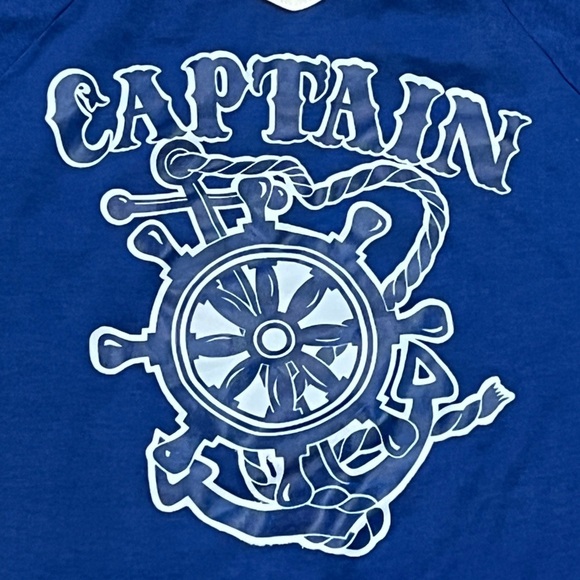 Vintage 1980s Single Stitch Captain Sailing Sailor Ship 80s Tshirt - Picture 3 of 4